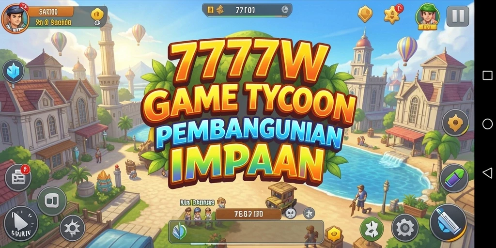 Tampilan gameplay memikat dalam 7777W dengan grafis Tycoon.