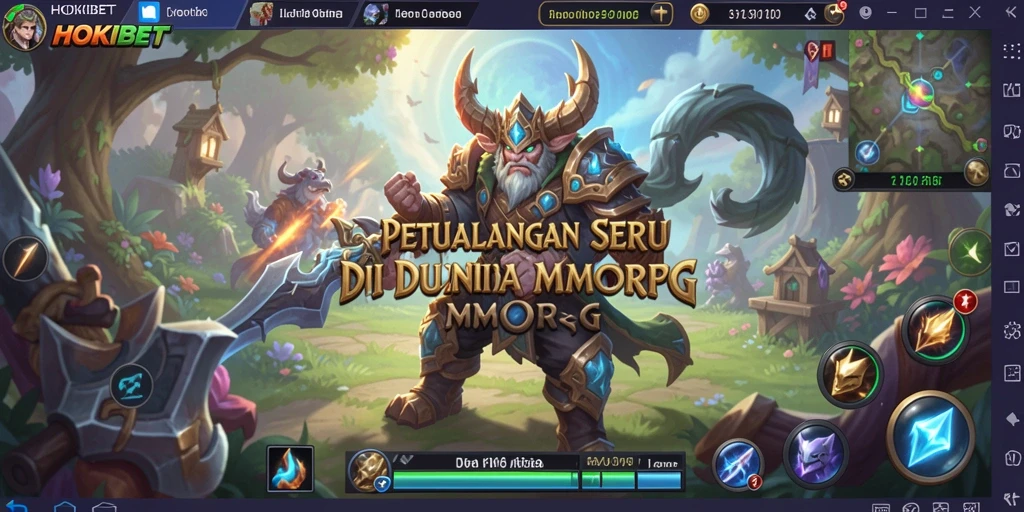 Screenshot gameplay HOKIBET menampilkan aksi karakter di dunia fantasi yang menakjubkan.