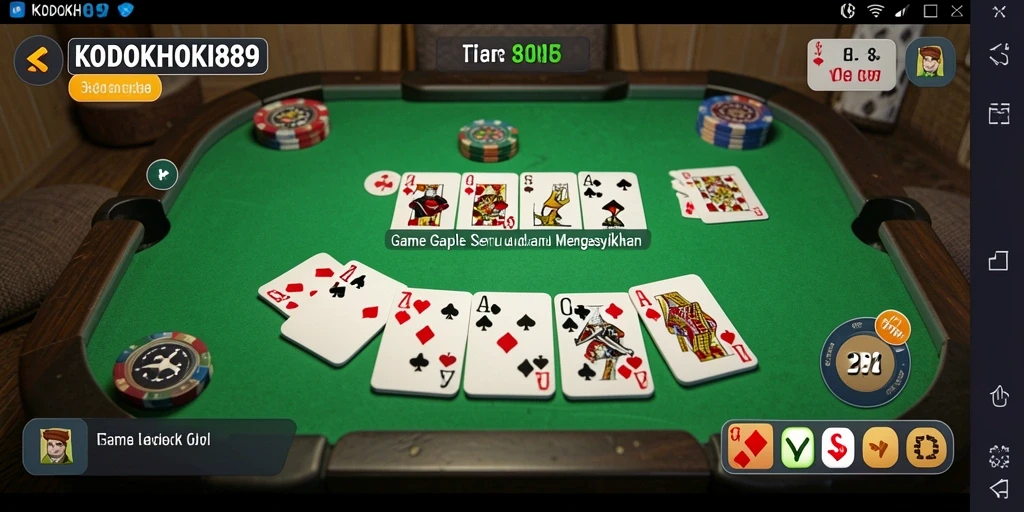 Tampilan gameplay seru KODOKHOKI889 saat bermain Gaple.