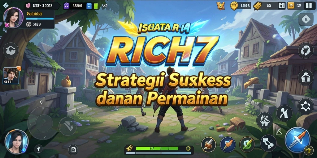 Screenshot gameplay RICH7 yang menunjukkan strategi pertarungan intens.
