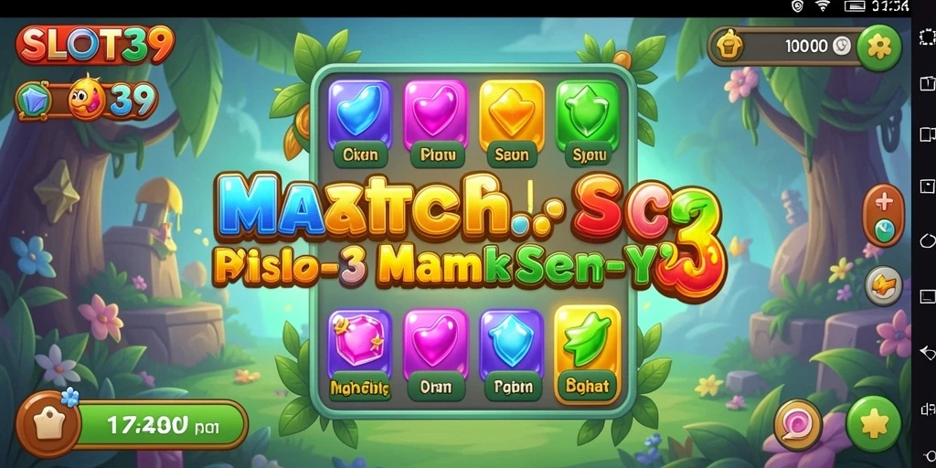 Gameplay seru dengan kombinasi simbol Match-3 yang colorful.