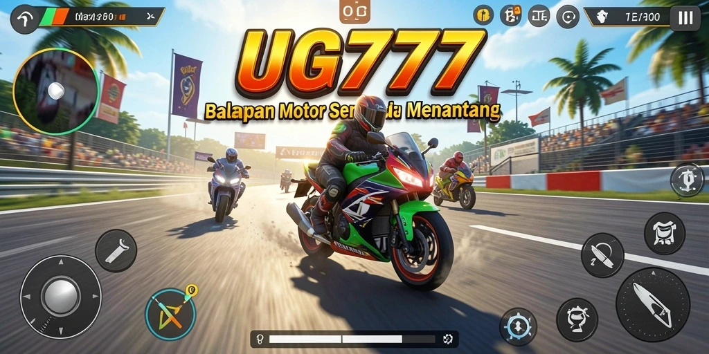 Gameplay seru UG777 dengan balapan motor yang menegangkan.