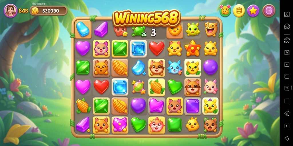 Tampilan gameplay menarik dari WINNING568 yang penuh warna.